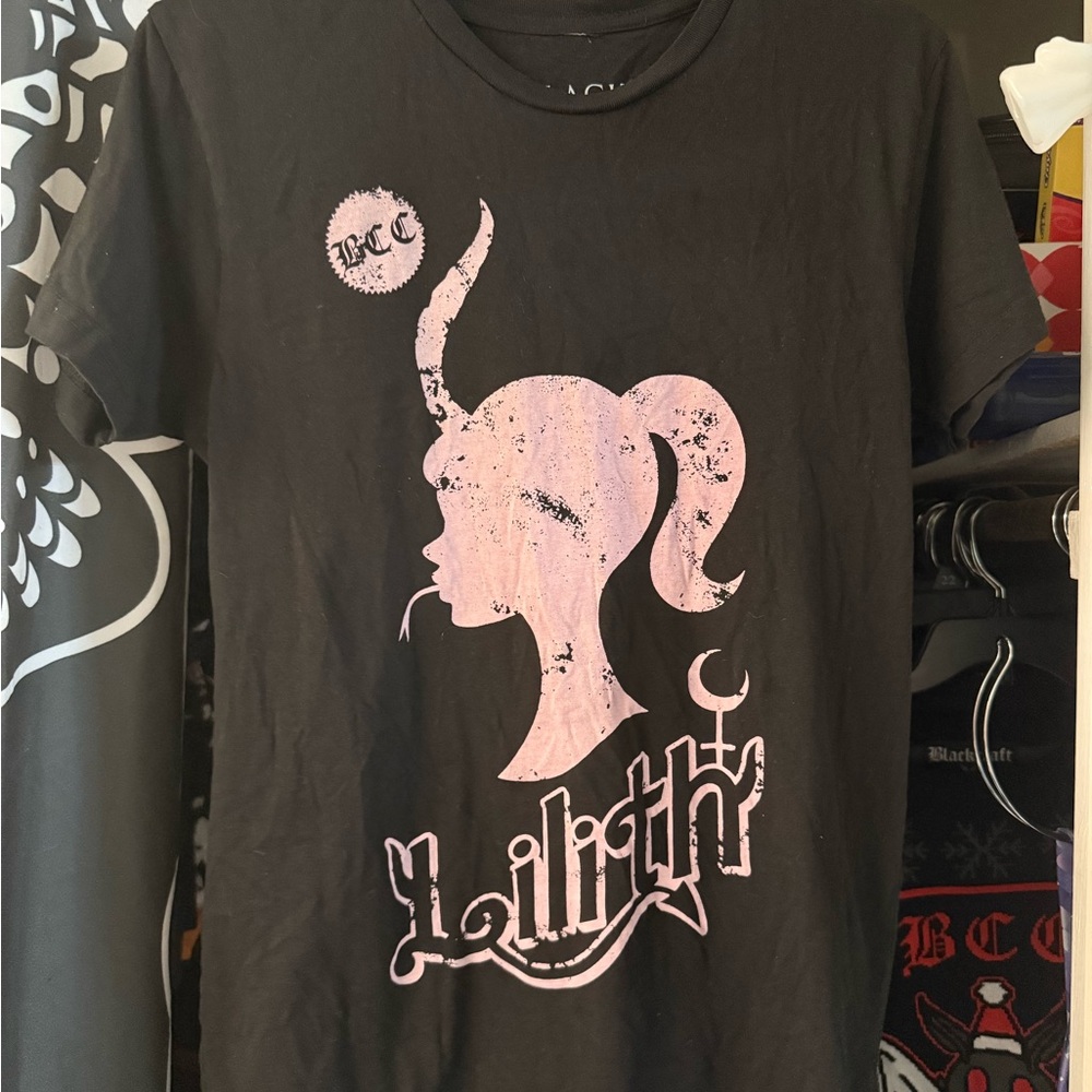 Lilith Black T-Shirt with Pink Graphic